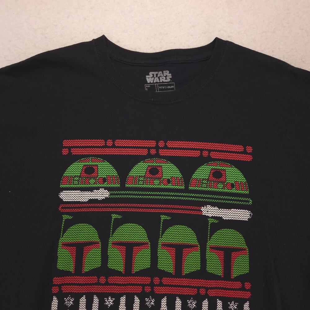 Star Wars Short Sleeve Crew Neck Casual T-Shirt Mens Size Large L Black Red